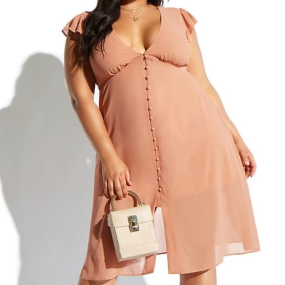 Chiffon button down dress